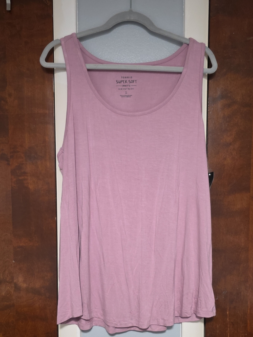 NWT Size 1X Torrid Mauve Pink Scoop Neck Super Soft Tank